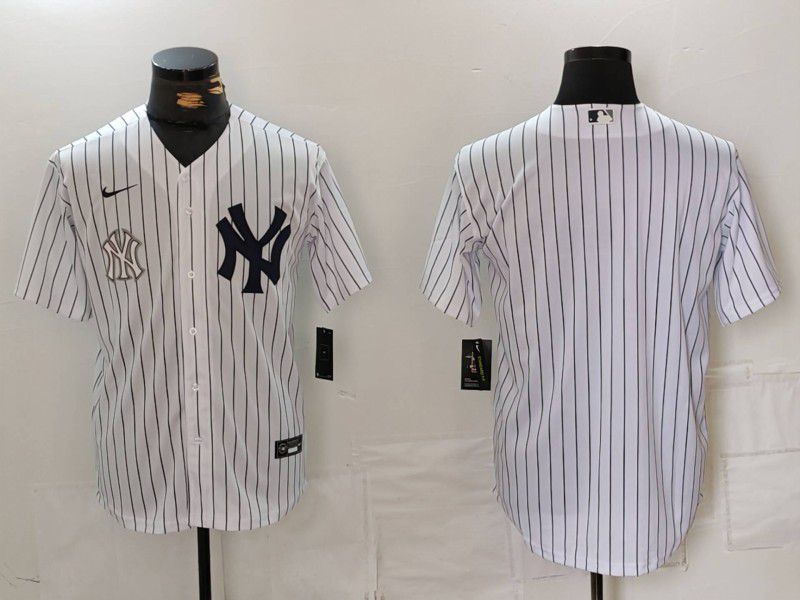 Men New York Yankees Blank White Stripe Game 2024 Nike MLB Jersey style 2->new york yankees->MLB Jersey